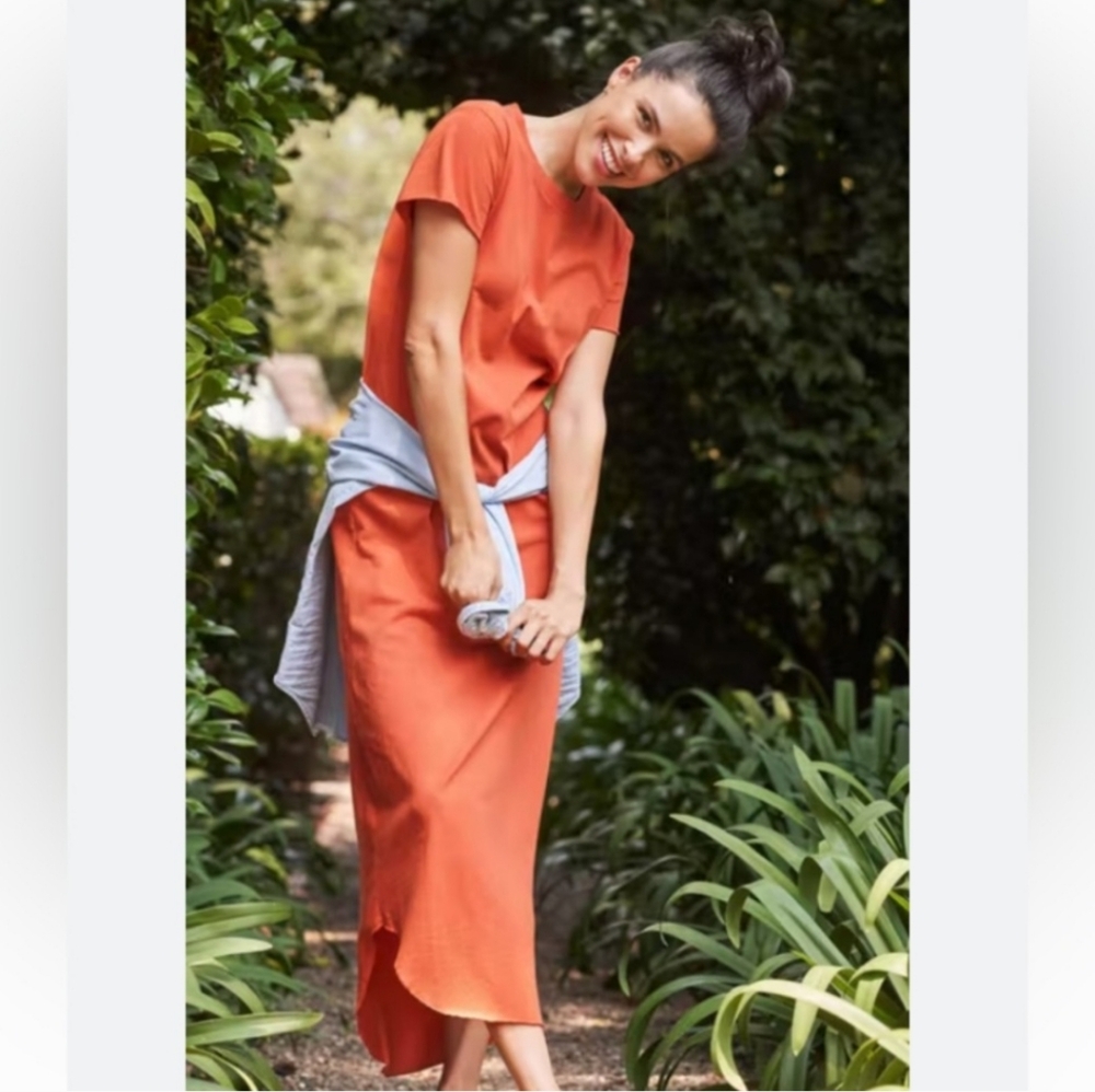 Frank & Eileen Harper Perfect Tee Maxi Dress - Orange - Size Large 🧡